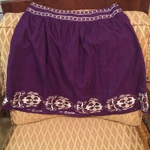 Bohemian purple silk cotton skirt ( like new)